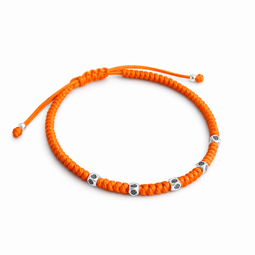 Urban Knot Gümüş Turuncu Makrome Bileklik