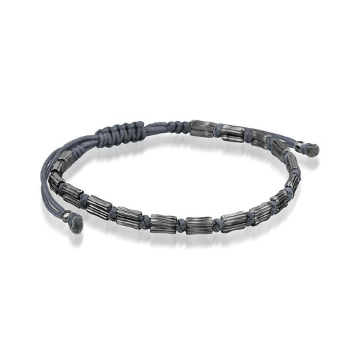 Özel Tasarım Oksit Gümüş Gri Makrome Bileklik